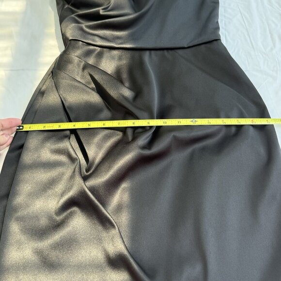 Max And Cleo By BCBG Women’s Pleated Ruffle One Shoulder Mini Dress Black Size 4 - Picture 11 of 16